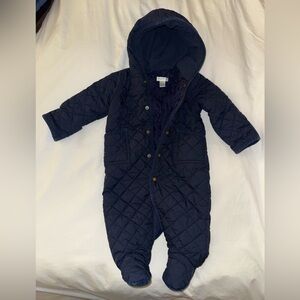 Ralph Lauren Quilted Navy Baby Footie